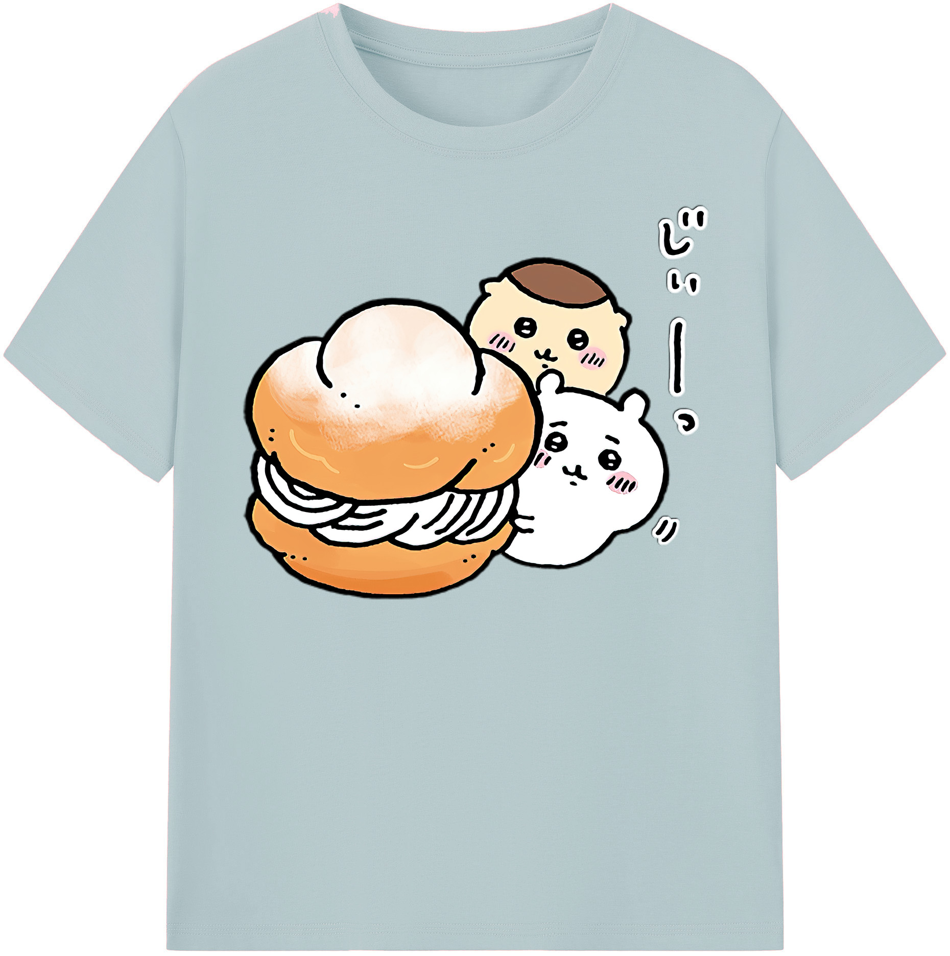 （画像用） ちいかわ くりまんじゅう Chii-kawa kuri manjū 綿100％半袖Tシャツ（フロントプリント）